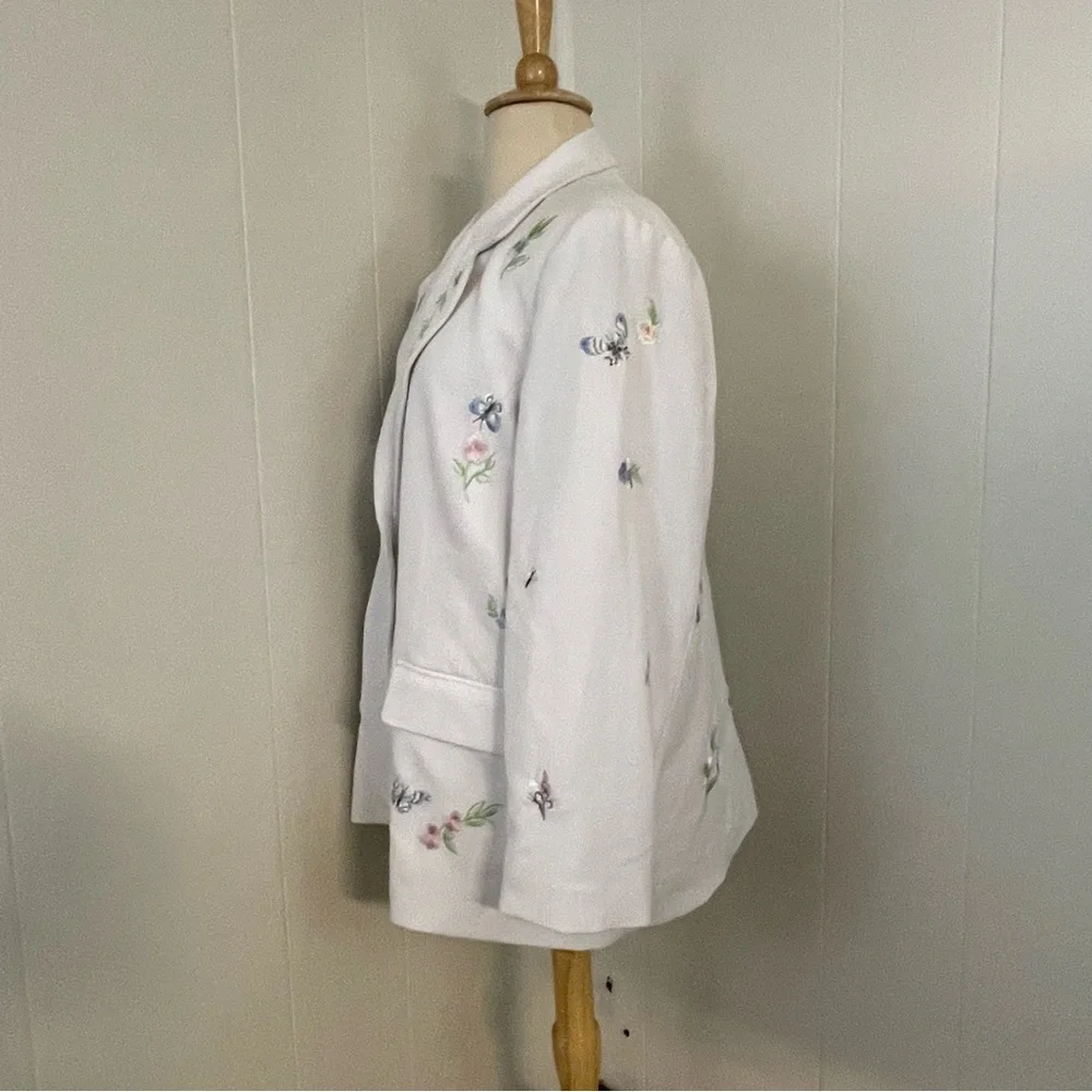 Vintage‎ 90s Embroidered Blazer Women’s 20W Floral Long Sleeve 1 Button Jacket - Picture 6 of 11